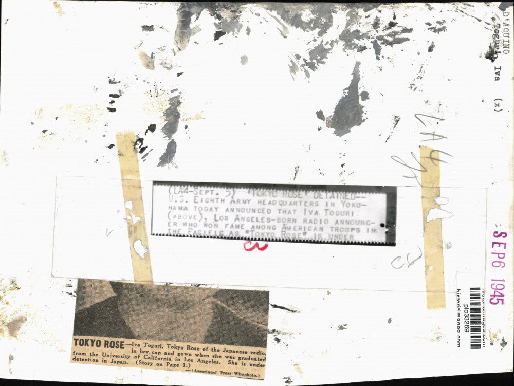 1945 Press Photo Iva Toguri D'Aquino, Tokyo Rose of Japanese Radio - pio33269