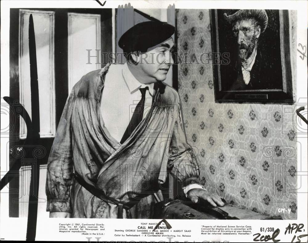 1961 Press Photo Actor Tony Hancock in "Call Me Genius" Film - pio33833