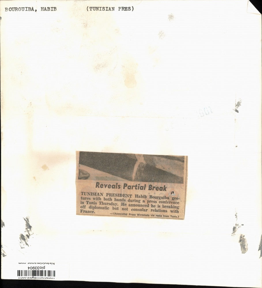 1961 Press Photo President Habib Bourguiba at a press conference in Tunisia