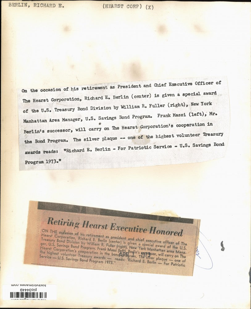 1973 Press Photo Frank Massi, businessman Richard Berlin & William Fuller