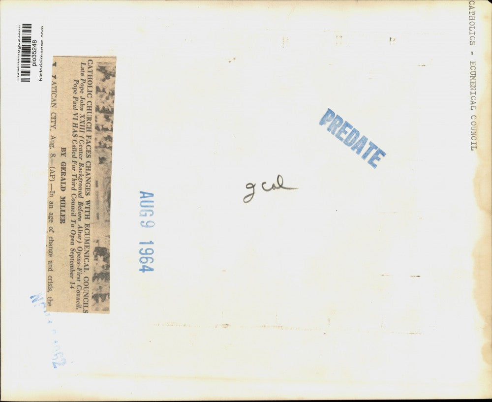 1962 Press Photo Scene during ceremony at St. Peter's Basilica in Vatican City