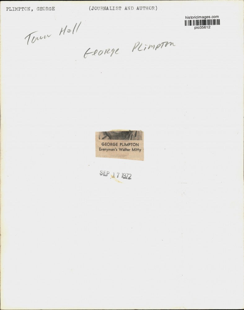 1972 Press Photo Journalist & author George Plimpton - pio35612