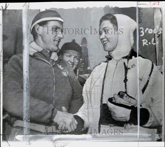 1956 Press Photo Swedish Princess Birgitta & Skier Sixten Jernberg - pio35908- Historic Images