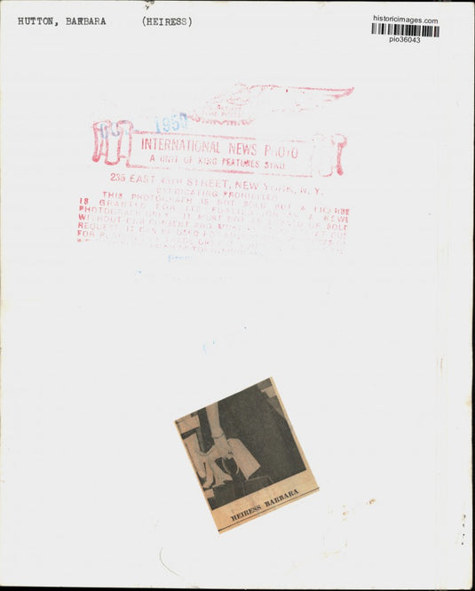 1950 Press Photo Heiress Barbara Hutton - pio36043