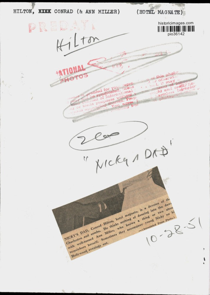 1951 Press Photo Hotel Magnate Conrad Hilton & Ann Miller Dancing - pio36142