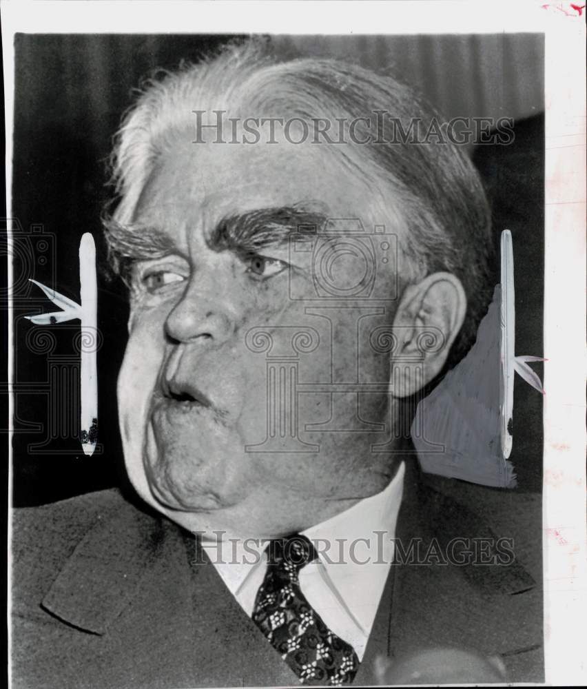 1951 Press Photo John L. Lewis of United Mine Workers at News Conference