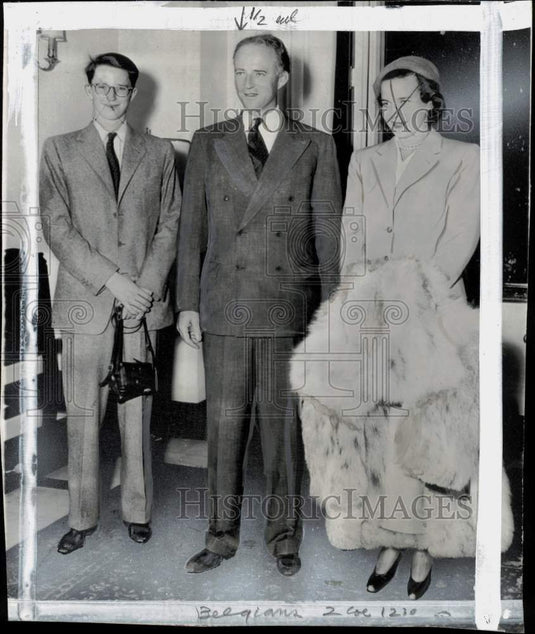 1950 Press Photo Belgium's Prince Baudouin, King Leopold III & Princess de Rethy- Historic Images
