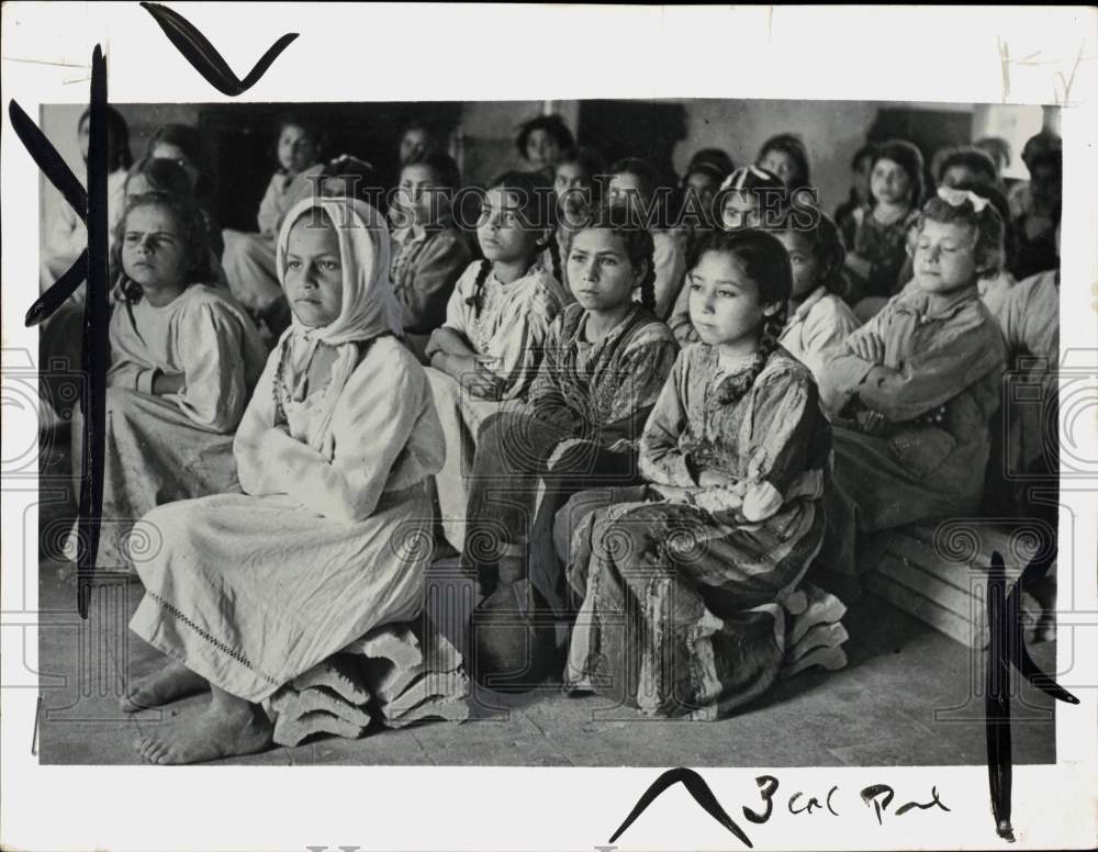 1955 Press Photo Israeli Children - pio37684