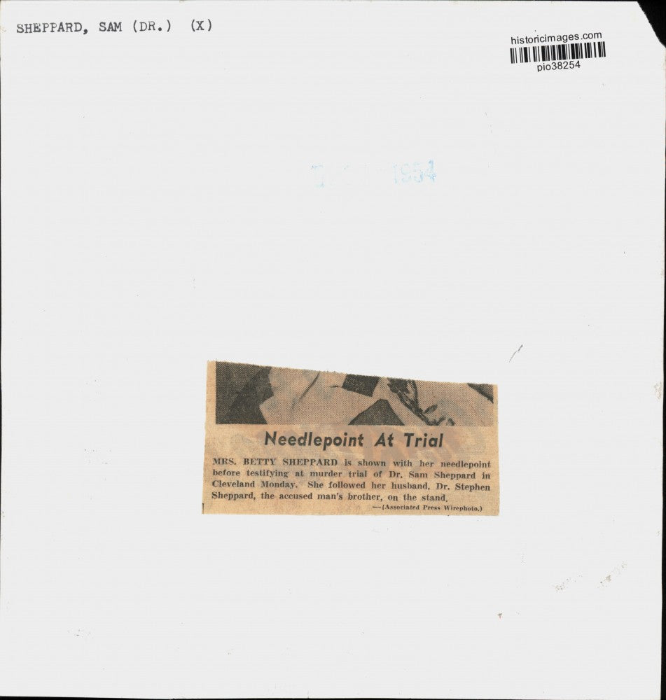 1954 Press Photo Betty Sheppard at Dr. Sam Sheppard murder trial in Cleveland