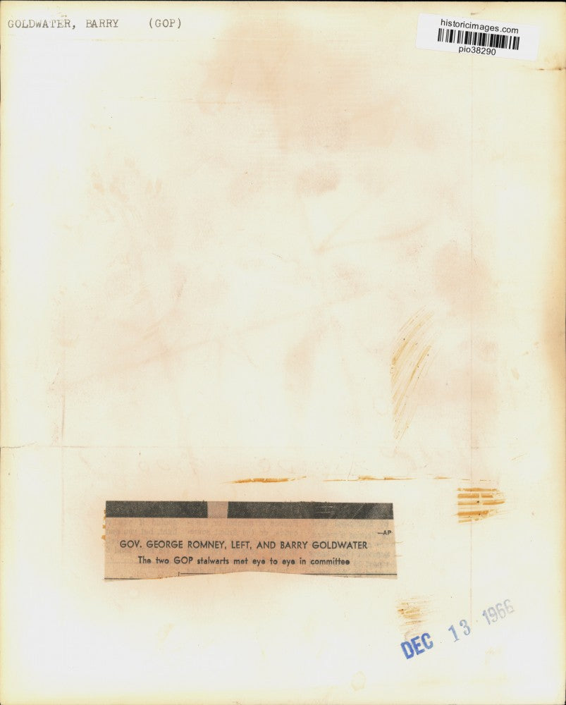 1966 Press Photo Politicians George Romney & Barry Goldwater before a DC meeting