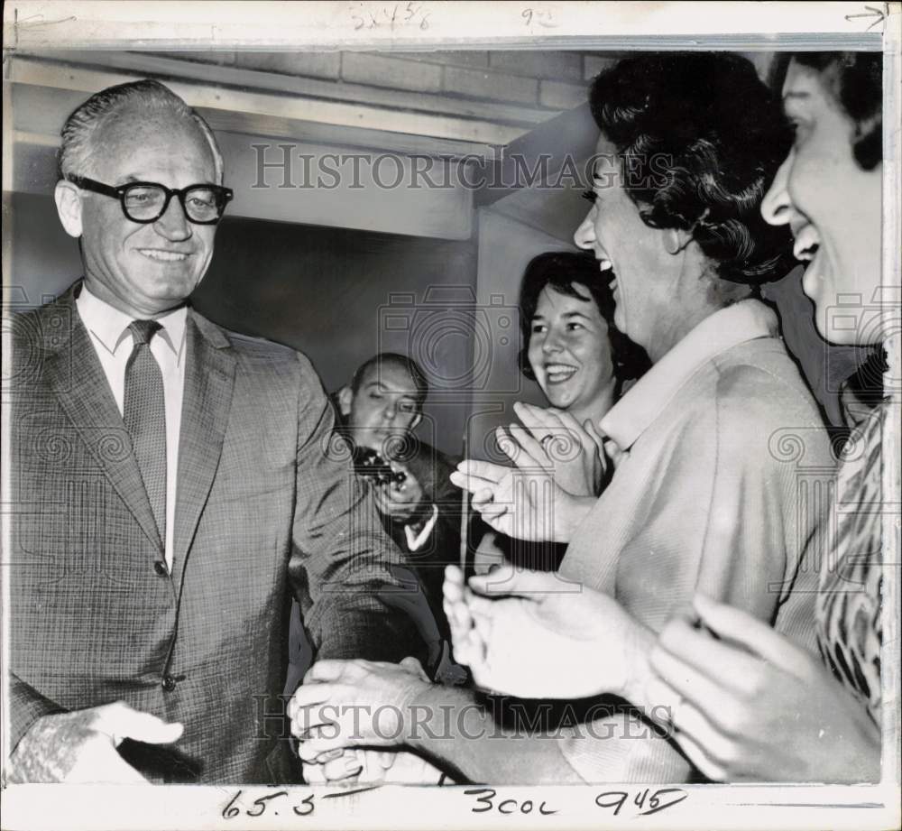 1964 Press Photo Women greet Senator Barry Goldwater at Washington Hotel