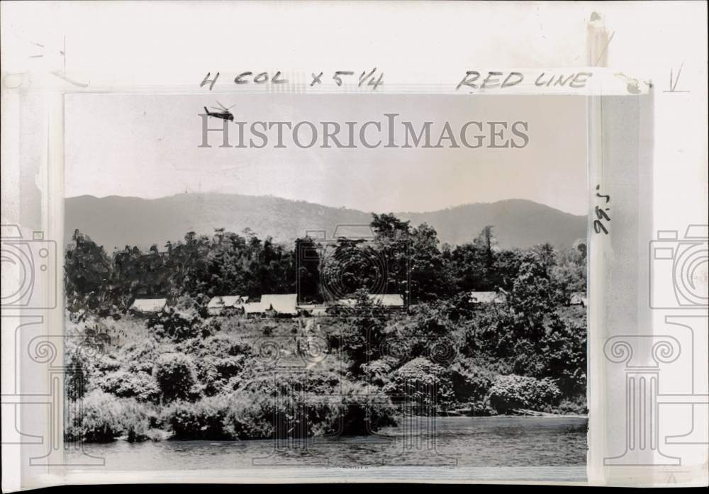 1961 Press Photo Hin Heup Village by Nam Lik River in Laos - pio39932