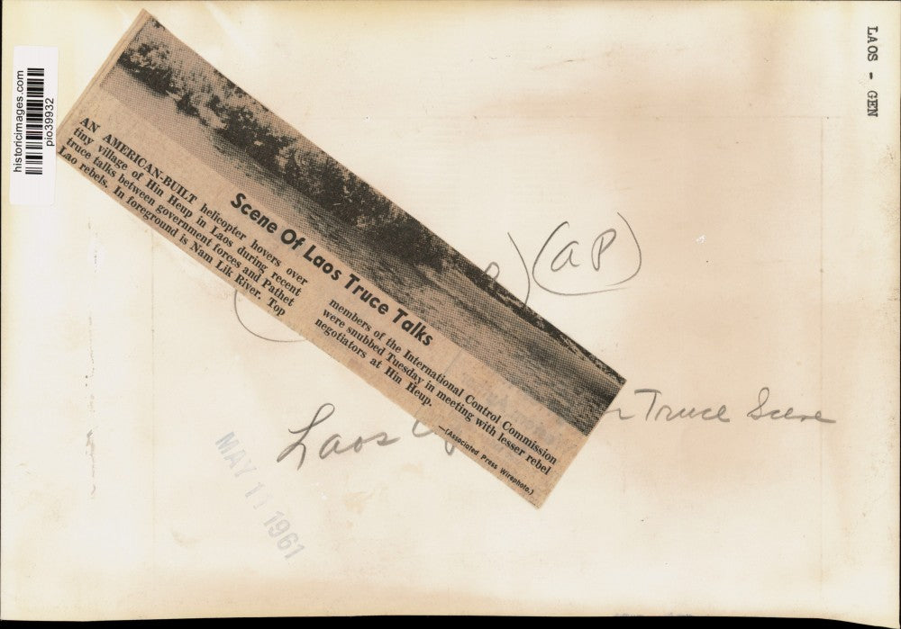 1961 Press Photo Hin Heup Village by Nam Lik River in Laos - pio39932