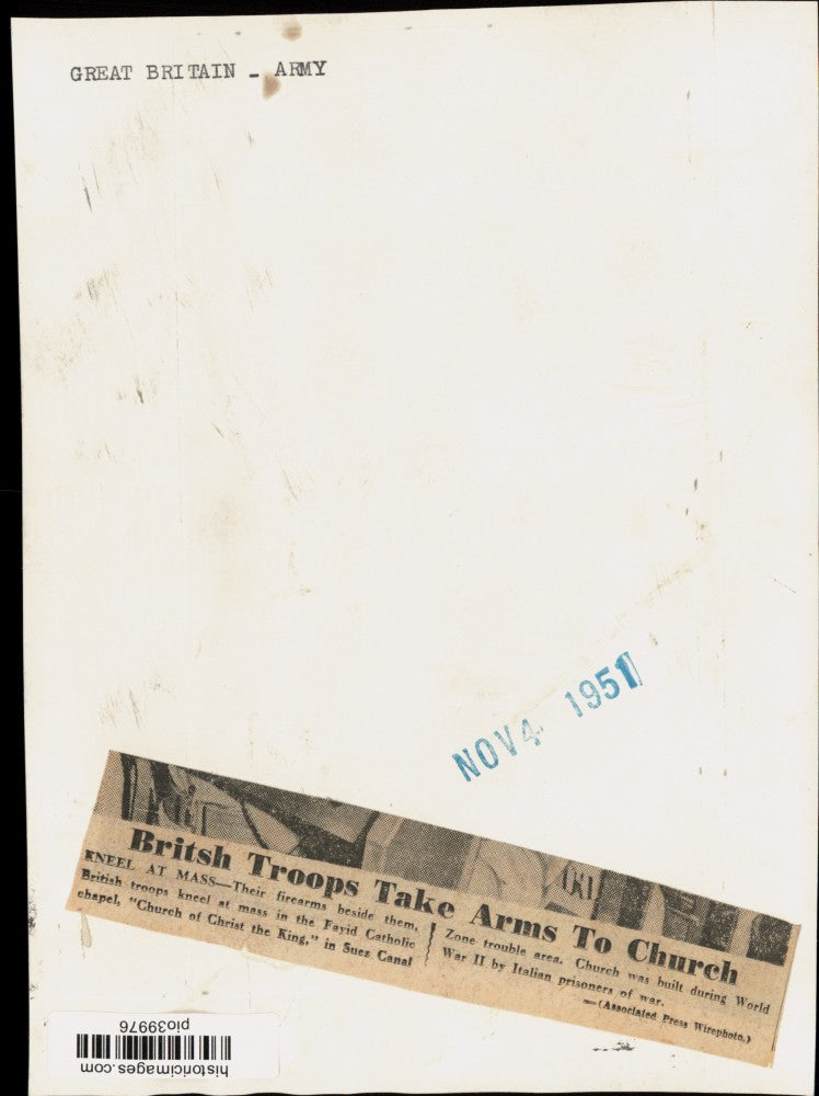 1951 Press Photo British troops during church mass in the Suez Canal Zone