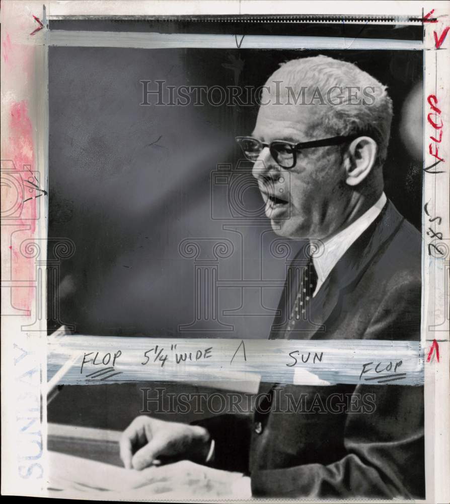 1967 Press Photo United Nations Ambassador to US Arthur Goldberg during meeting