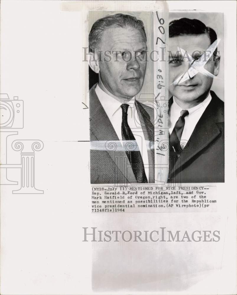 1964 Press Photo Representative Gerald Ford & Governor Mark Hatfield - pio41237