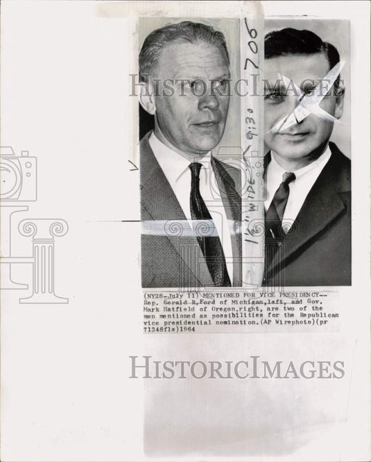 1964 Press Photo Representative Gerald Ford & Governor Mark Hatfield - pio41237