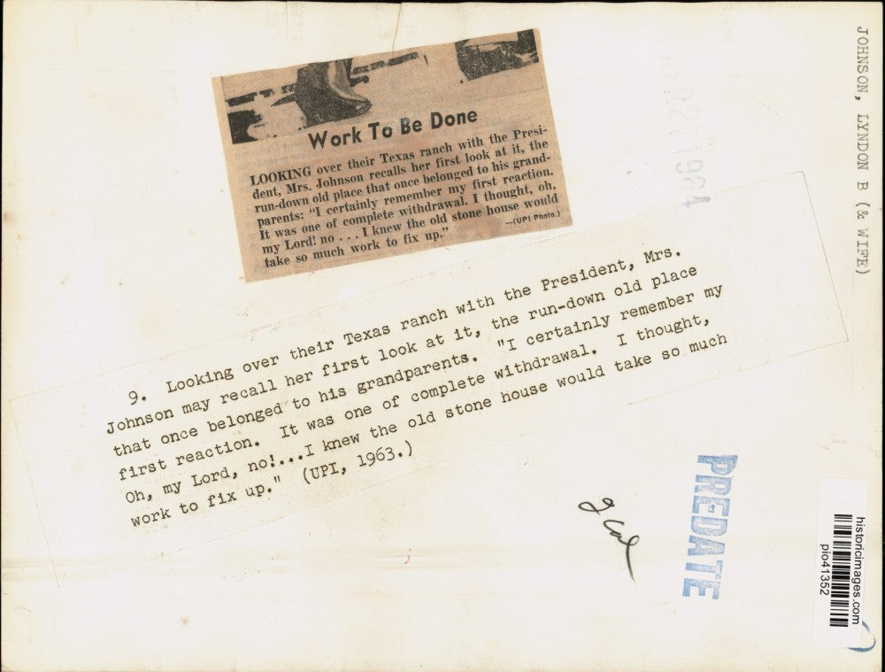 1963 Press Photo President Lyndon B. Johnson & wife at their ranch in Texas