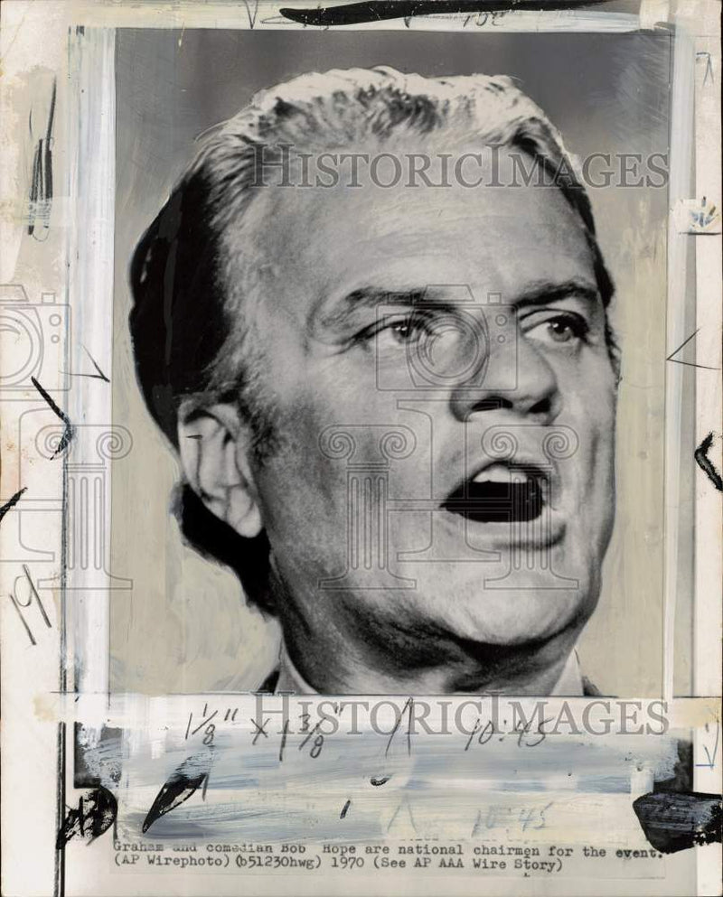 Load image into Gallery viewer, 1970 Press Photo Reverend Billy Graham - pio41585
