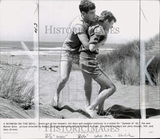 1971 Press Photo Actors Jerry Houser & Gary Grimes star in "Summer of '42"
