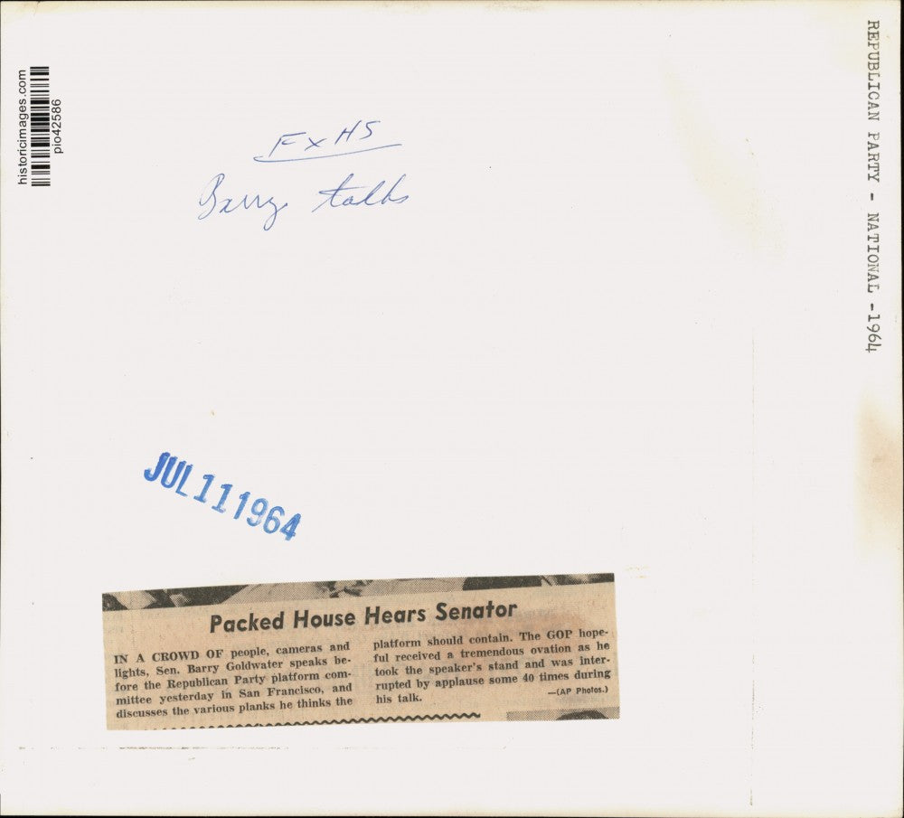 1964 Press Photo Senator Barry Goldwater at a Republican Party conference in CA