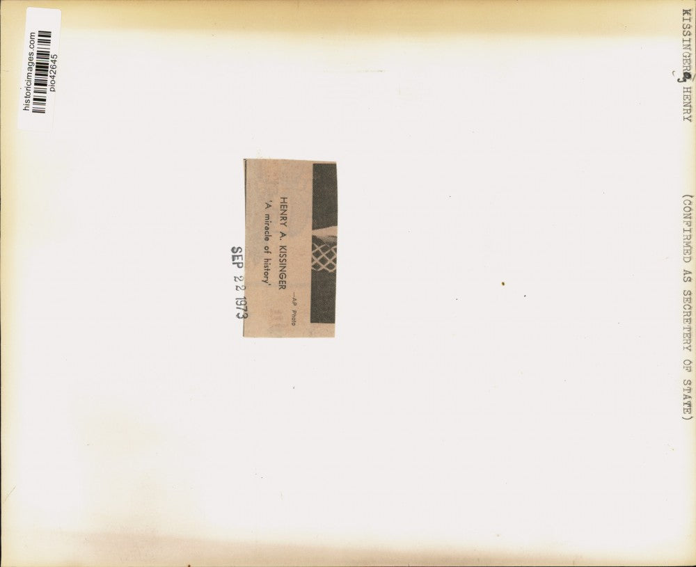 1973 Press Photo State Secretary Henry Kissinger in his office in Washington DC