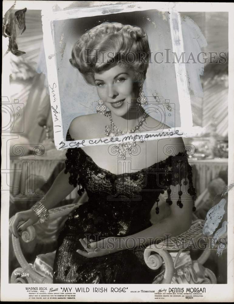 1948 Press Photo Andrea King portrays Lillian Russell in "My Wild Irish Rose"