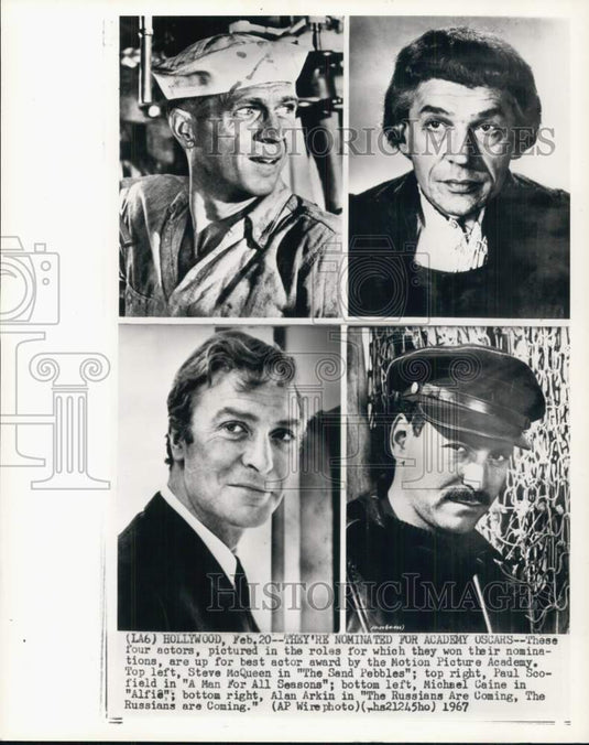 1967 Press Photo Actor Steve McQueen & others nominated for Academy Oscars