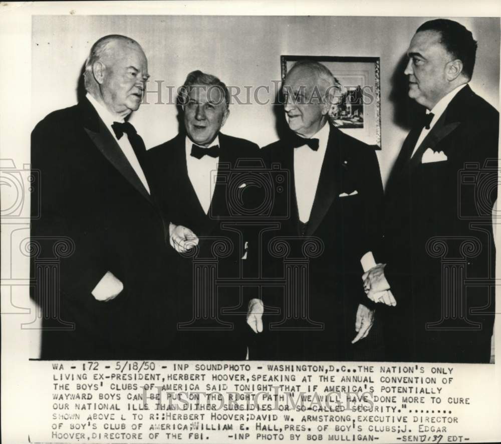 1950 Press Photo Men at the Boy's Club of America Convention in Washington D.C.