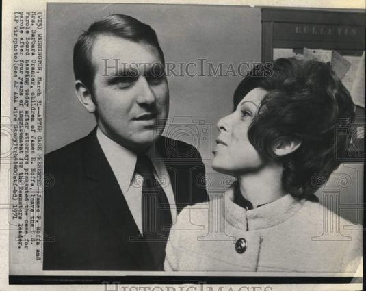 1971 Press Photo James R. Hoffa's kids James P. Hoffa & Mrs. Barbara Crancer, DC