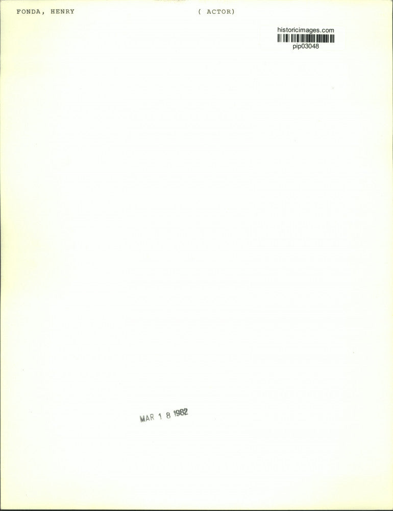 1981 Press Photo Henry Fonda Smokes Cigarette In "Fonda: My Life" - pip03048