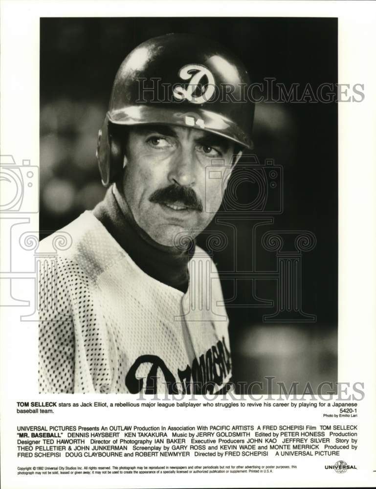 1992 Press Photo Tom Selleck in &quot;Mr. Baseball&quot; - pip05095- Historic Images