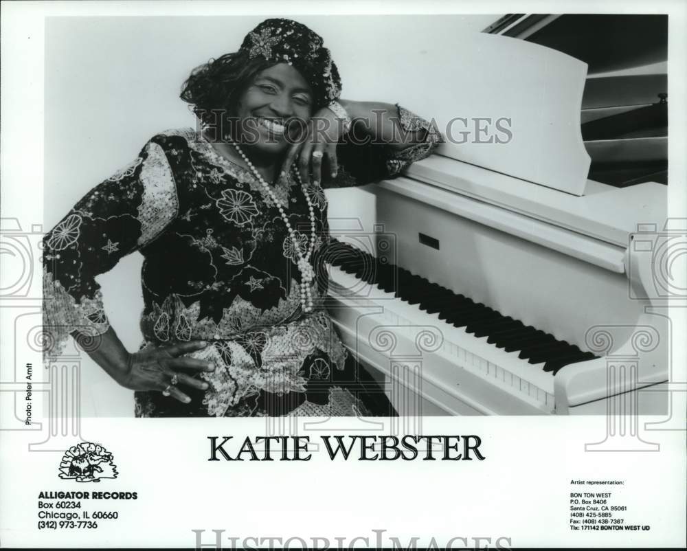 1988 Press Photo Musician Katie Webster - pip06036- Historic Images