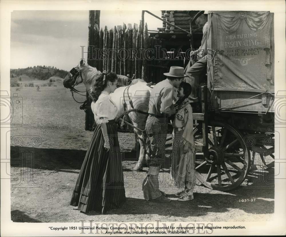 1951 Press Photo Medicine Show Wagon in Old West - pip06053- Historic Images