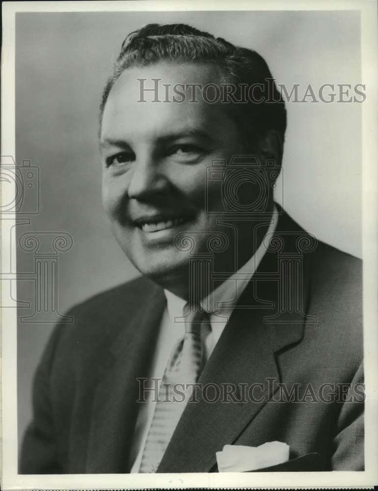 1953 Press Photo Harry Wismer, Sportscaster of Notre Dame Football Games- Historic Images