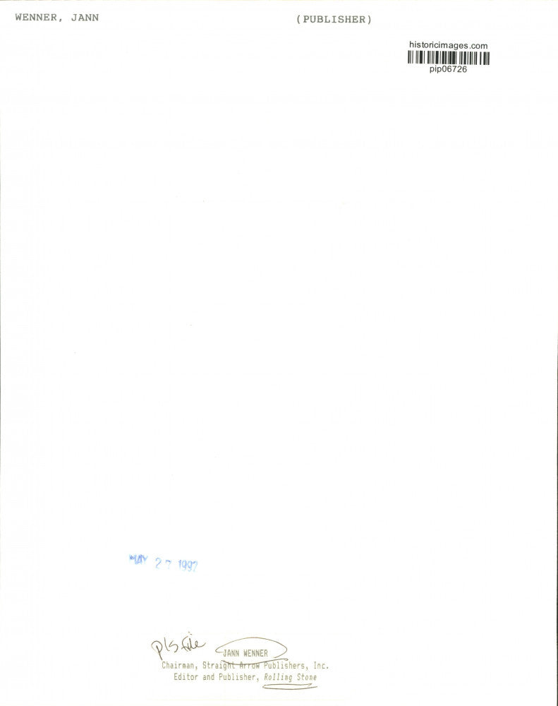 1997 Press Photo Jann Wenner, Editor and Publisher of Rolling Stone - pip06726