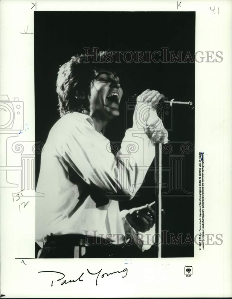 1985 Press Photo Singer Paul Young - pip09319- Historic Images