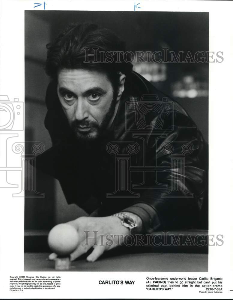 1993 Press Photo Actor Al Pacino in "Carlito's Way" - pip10450- Historic Images