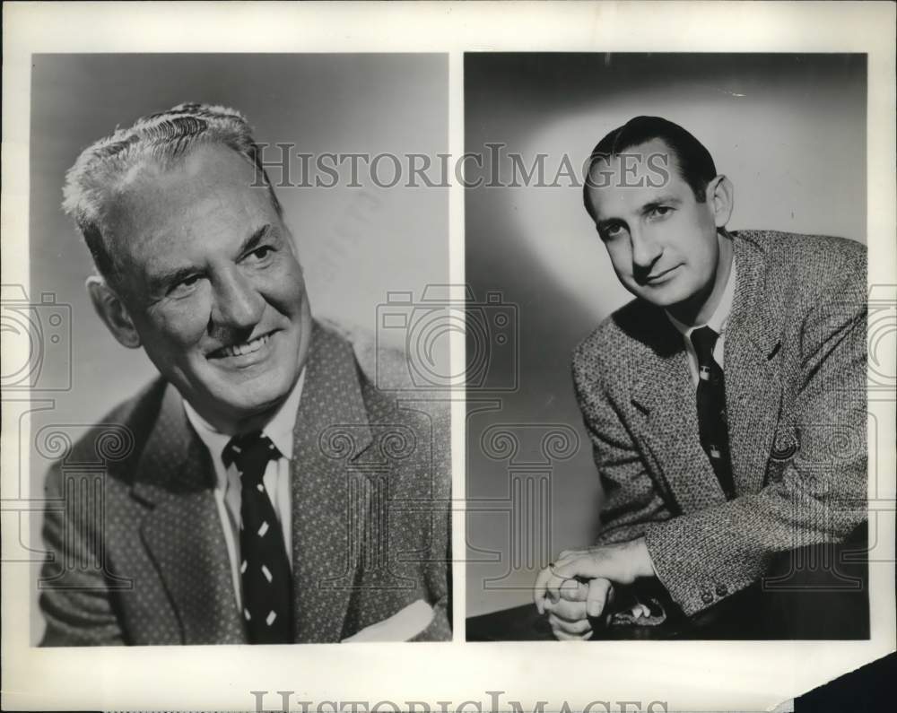 1955 Press Photo Red Grange &amp; Lindsey Nelson, NBC NCAA Commentators - pip10908- Historic Images