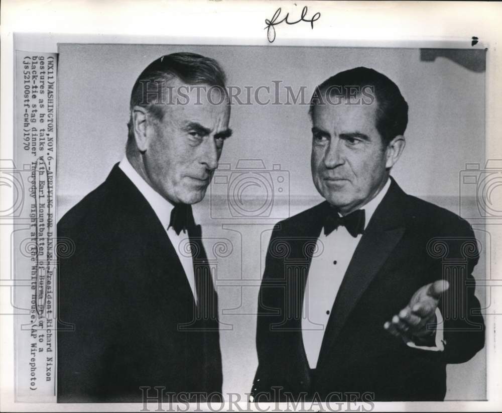 1970 Press Photo President Richard Nixon with Earl Mountbatten of Burma- Historic Images
