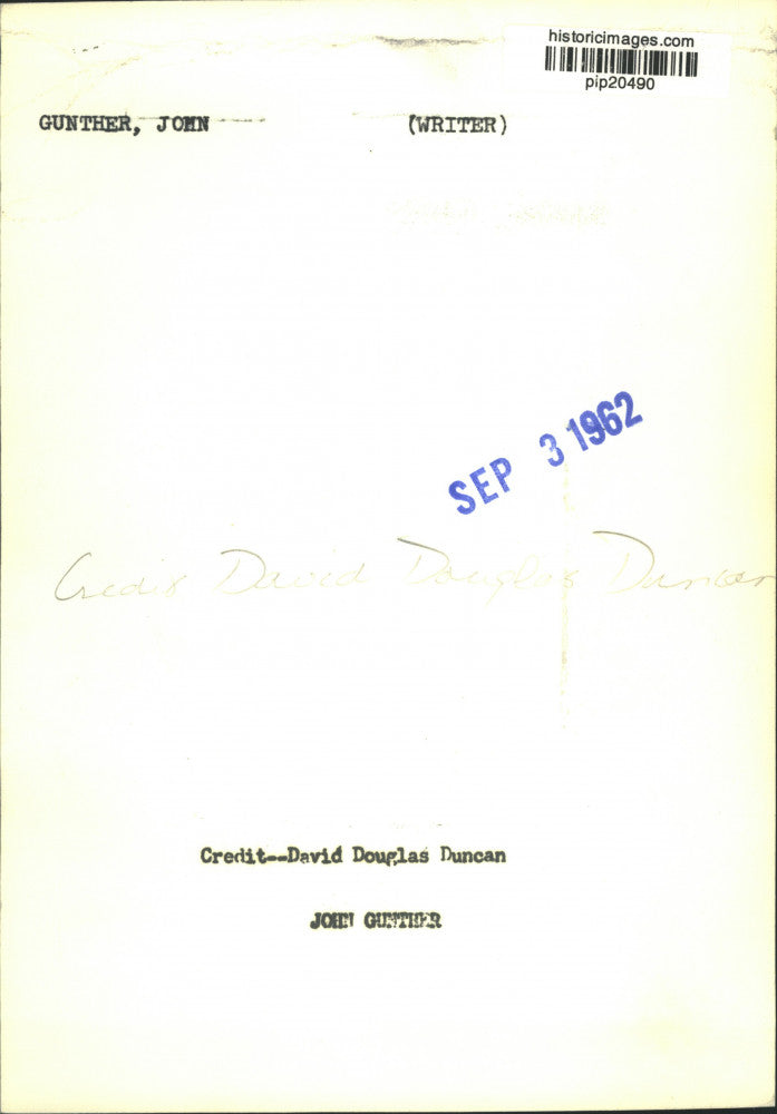 1962 Press Photo John Gunther, American journalist and author. - pip20490