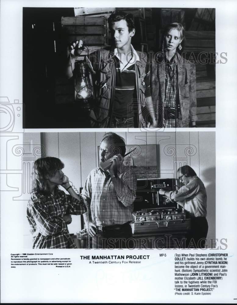 1986 Press Photo The starring cast in scenes from &quot;The Manhattan Project.&quot;- Historic Images