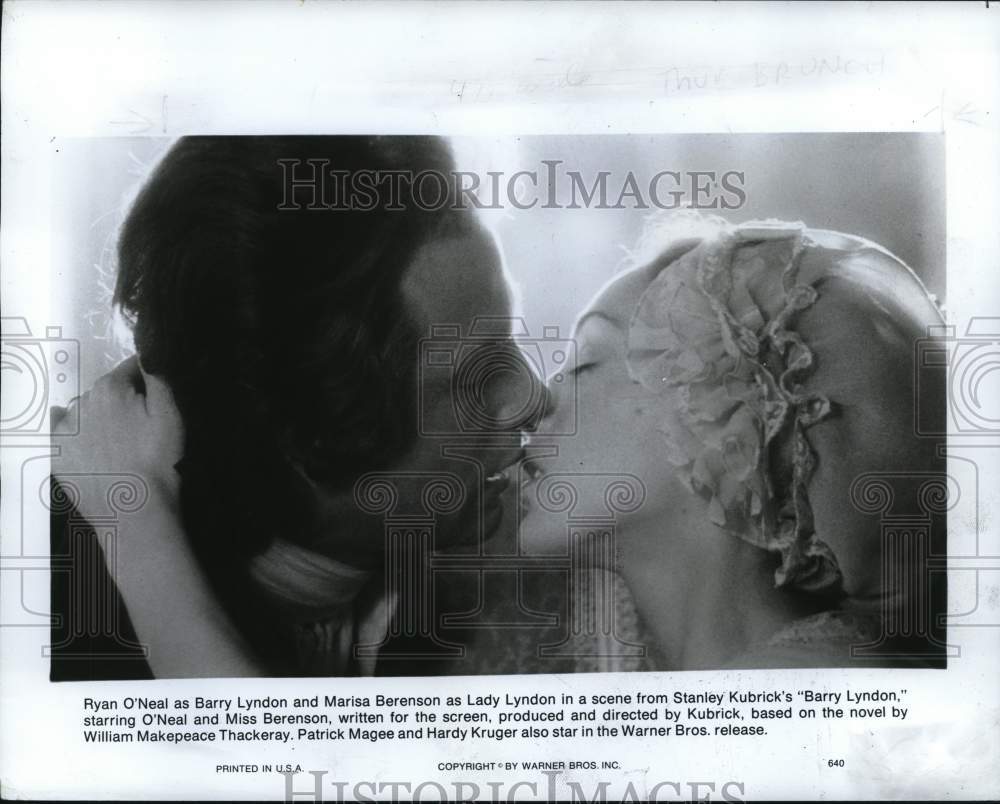 1976 Press Photo Ryan O&#39;Neal and Marisa Berenson star in &quot;Barry Lyndon.&quot;- Historic Images