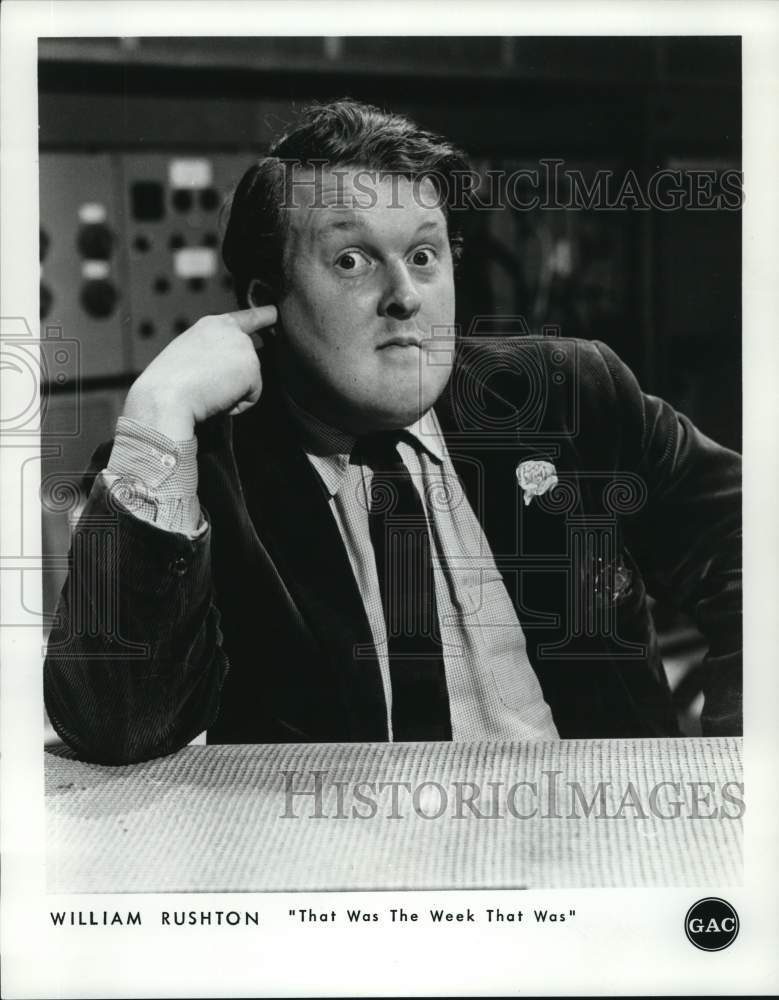 Load image into Gallery viewer, 1965 Press Photo William Rushton on "That Was the Week That Was" - pip24011
