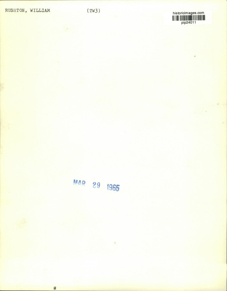 1965 Press Photo William Rushton on "That Was the Week That Was" - pip24011