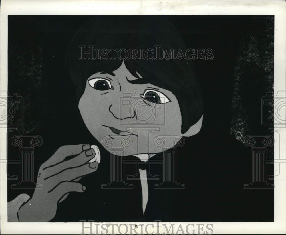 1978 Press Photo Frodo Examines the Ring in "Lord of the Rings" Animated Movie- Historic Images