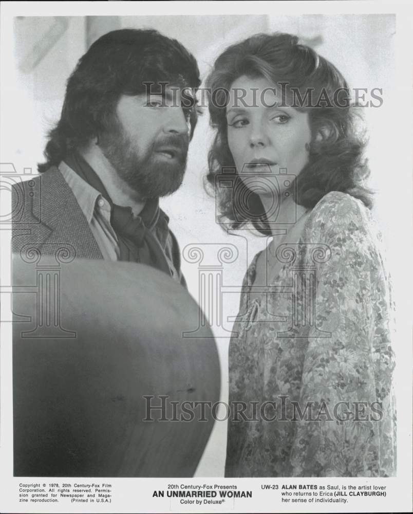1978 Press Photo Alan Bates &amp; Jill Clayburgh in &quot;An Unmarried Woman&quot; - pip27399