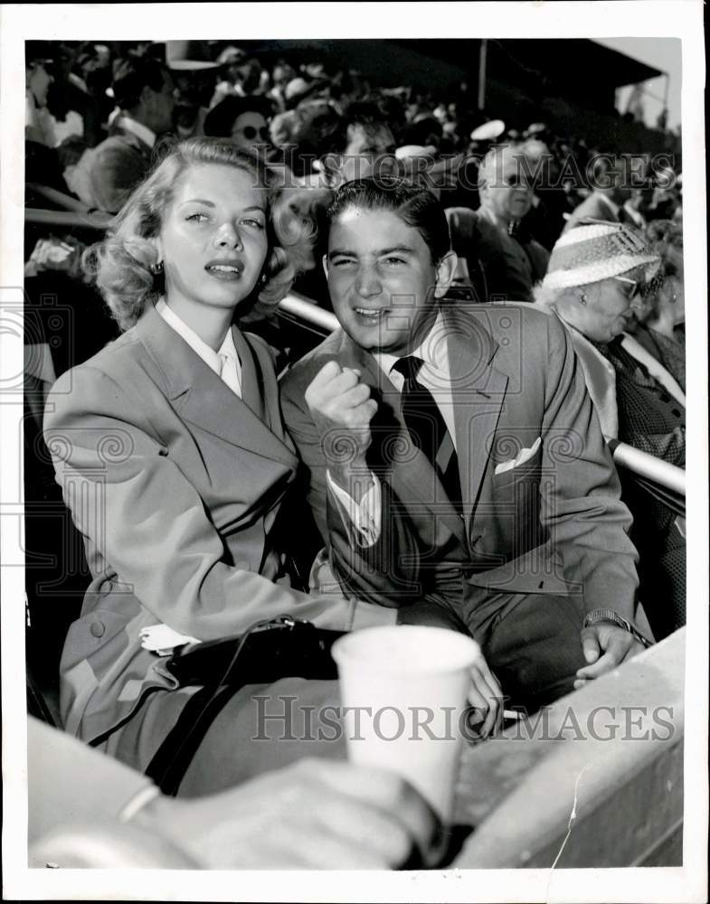 1949 Press Photo Actress Barbara Lawrence &amp; Bob Neal at Polo Match - pip29291- Historic Images
