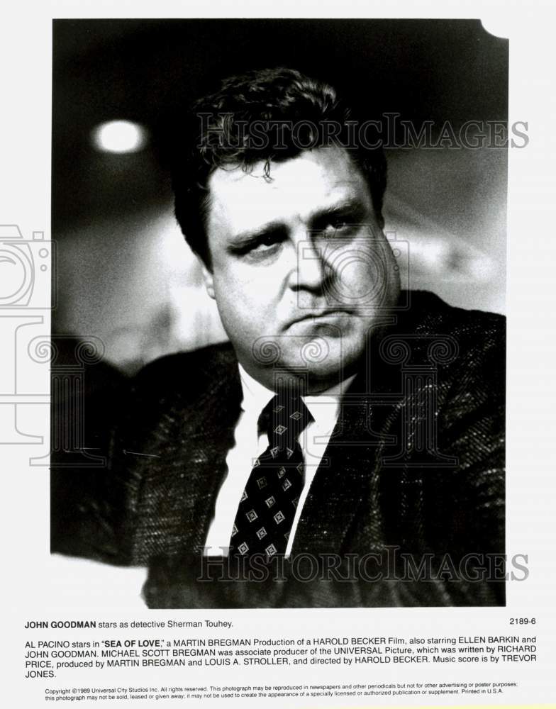 1989 Press Photo Actor John Goodman in "Sea of Love" Film - pip29408- Historic Images