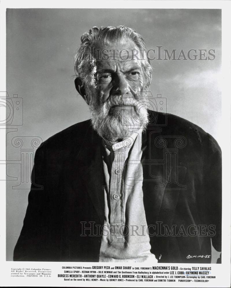 1969 Press Photo Raymond Massey stars in "Mackenna's Gold" - pip31608